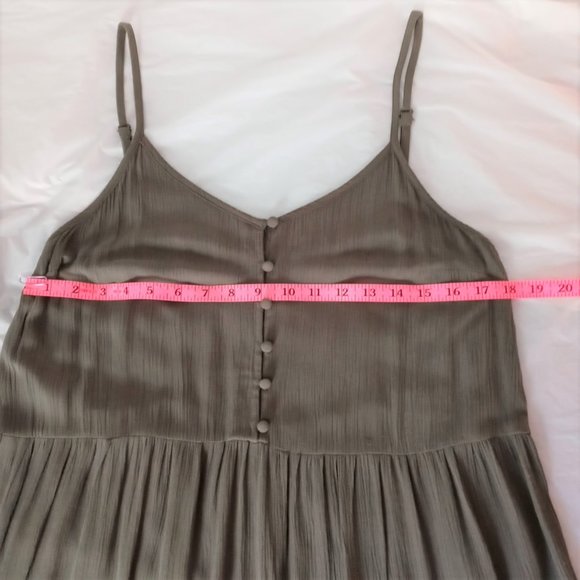 Women Army Green Mid Length Summer Dress - Picture 2 of 5